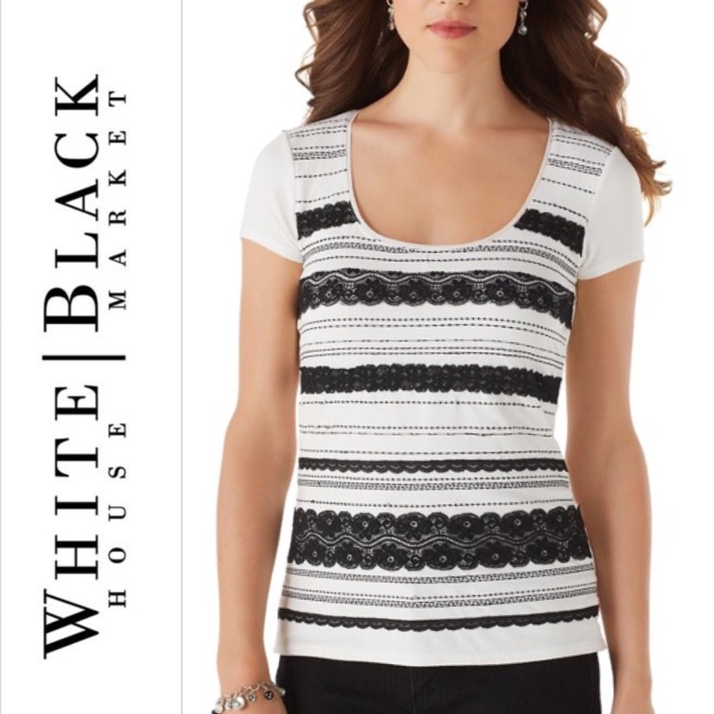WHBM lace adorned tee shirt 🌹